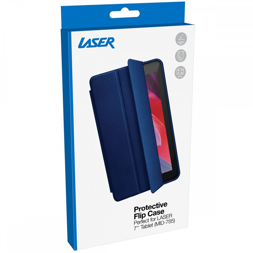 Laser 7" Flip Case Protection Folio Slim Cover For MID-785 Android Tablet Navy