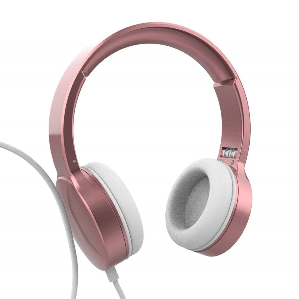 Laser Wired Folding 3.5mm Aux Over-Ear Headphones Headset For Phones Rose Gold — image 5