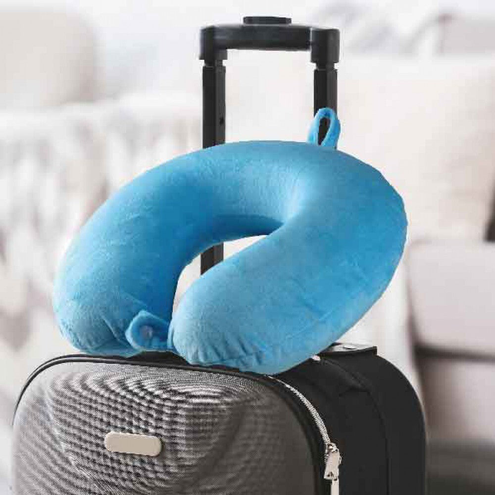 Laser Memory Foam Neck Travel Pillow Sleeping Support w Washable Cover — image 3