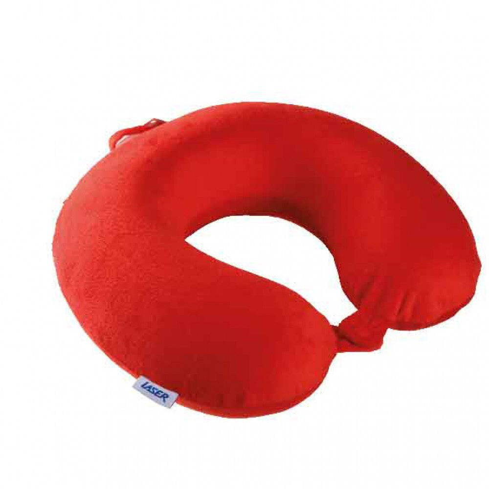 Laser Memory Foam Neck Travel Pillow Sleeping Support w/ Washable Cover Red (2 Pack) — image 4