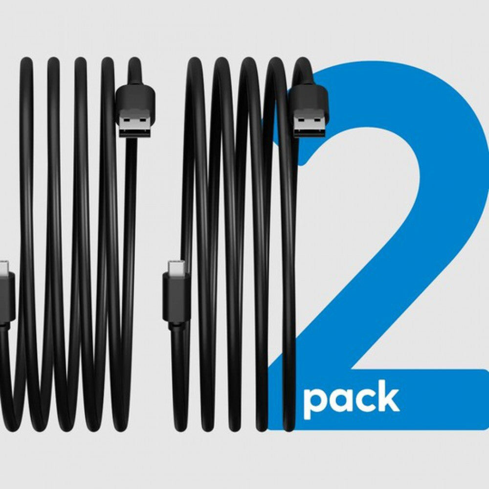 Laser 2PK Laser USB-A to USB-C Fast Charging Data Sync Cable Connector Cord 1m BLK (2 Pack)