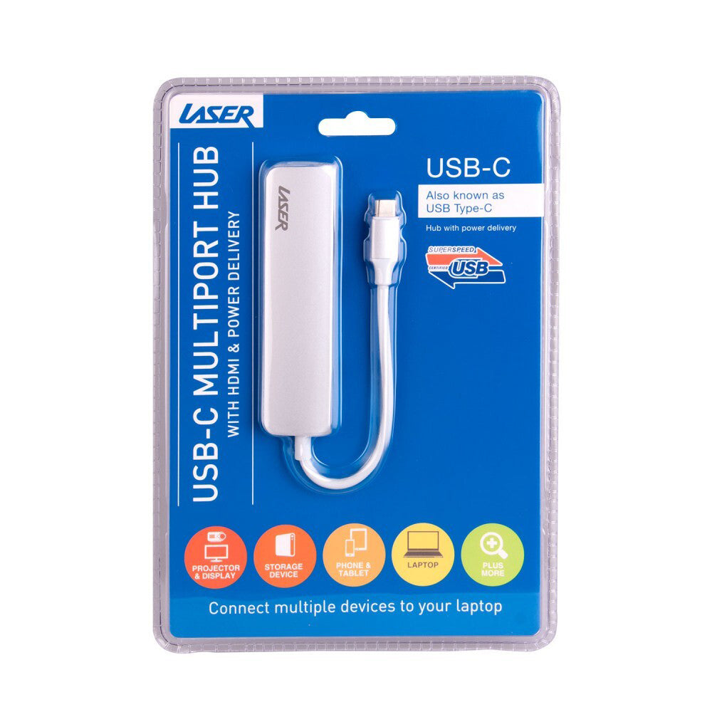 Connect Cable 4-Port Male USB-C to Hdmi/usb 3.0 Hub Adapter For Laptop White — image 4