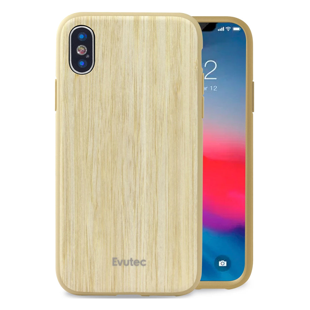 Evutec AER Wood Drop Proof Case Cover For Apple iPhone X/XS w/Vent Mount Bamboo — image 2