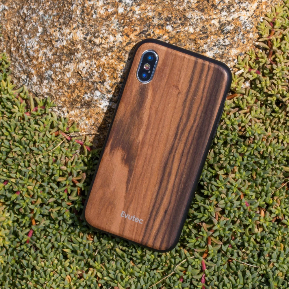 Evutec AER Wood Drop Proof Case Cover For Apple iPhone X/XS w/Car Vent Mount BRW — image 6