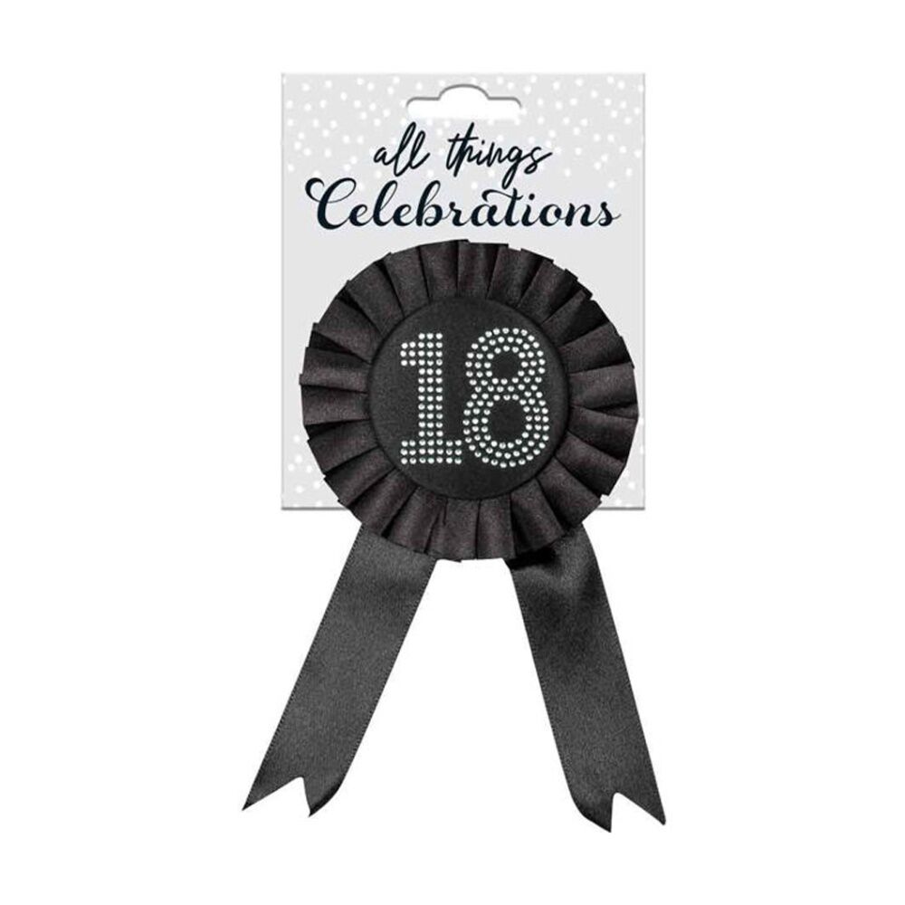 LMD Diamante 18th Rosette Party Celebration Girls Fashion Birthday Costume — Black