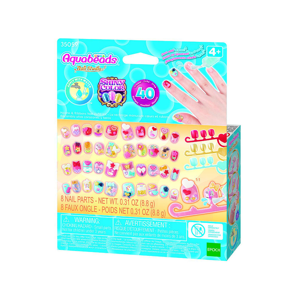 Aquabeads Nail Refill Kit Hearts Kids/Childrens Interactive Toy Playset 4+