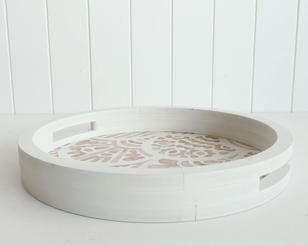 Rayell Scallop Food/Kitchen Serving/Dining/Display Tray Peach 40x40x6cm — image 2