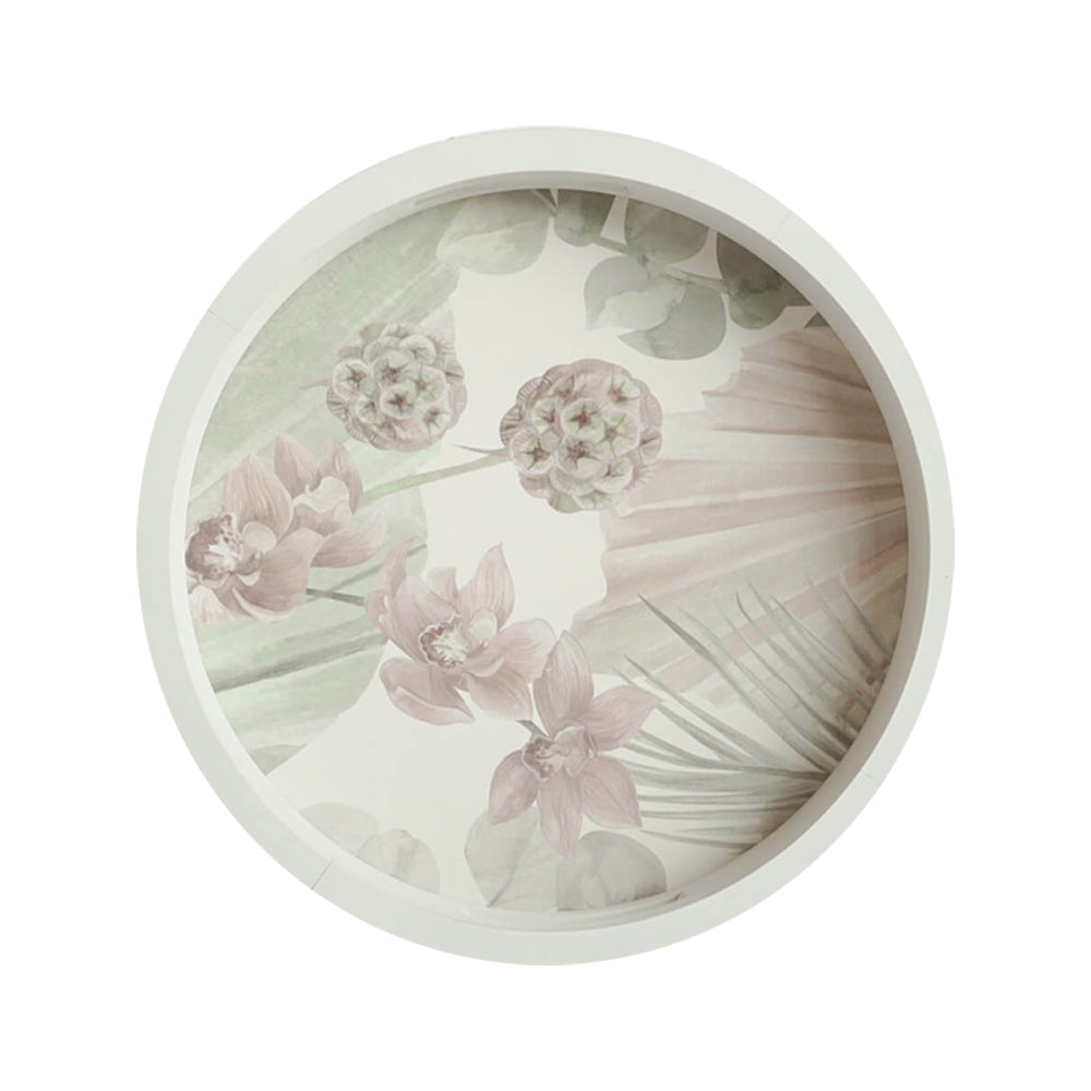 Rayell Botanica Round Food/Kitchen Serving/Dining/Display Tray Pink 40x40x6cm