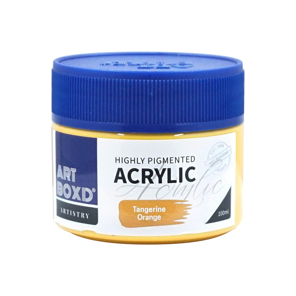 Art Boxd 100ml Premium Acrylic Artists Art/Craft Paint High Pigmented Orange