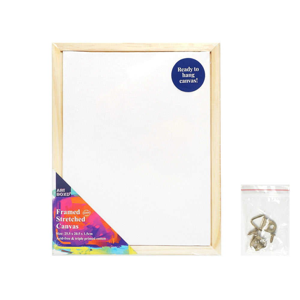 Art Boxd 25.5cm Stretched Canvas 280gsm Art Painting w/ Wooden Frame Medium NAT
