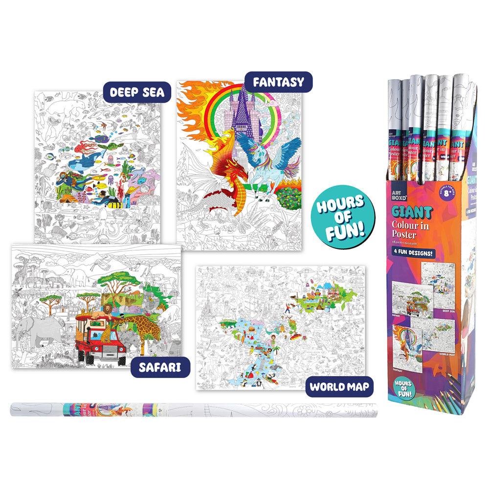 Art Boxd 160cm Giant Colouring In Poster Kids/Children Fun Art Painting Assorted — image 2