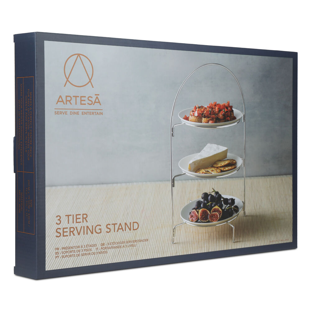 Artesa Silver 3 Tier Metal Food Serving Stand/Plate Holder Afternoon Tea/Cakes — image 2