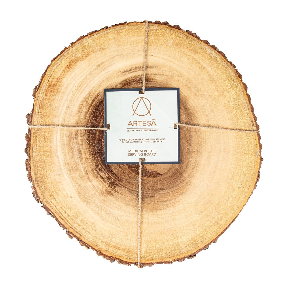 Artesa Acacia Wood Rustic Round Wooden Serving Board Entertaining — Medium 29cm