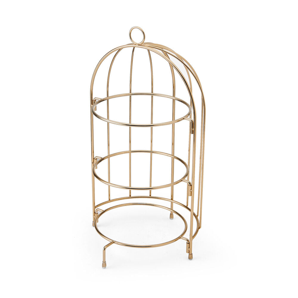 Artesa 22x42cm Copper 3 Tier Afternoon Tea/Cake Bird Cage Stand Holds 3x Trays