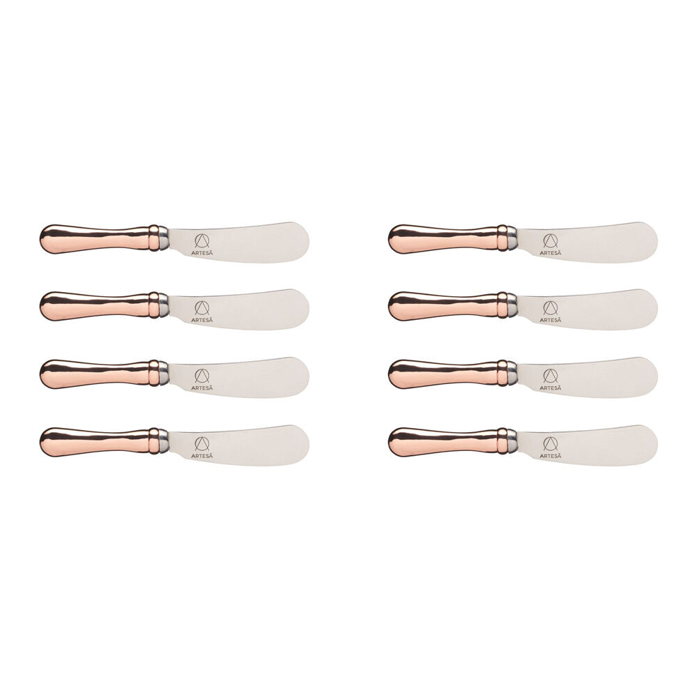 Artesa 4PK Artesa Stainless Steel Butter/Soft Cheese Knife Set Rose Gold Handle (2 Pack)