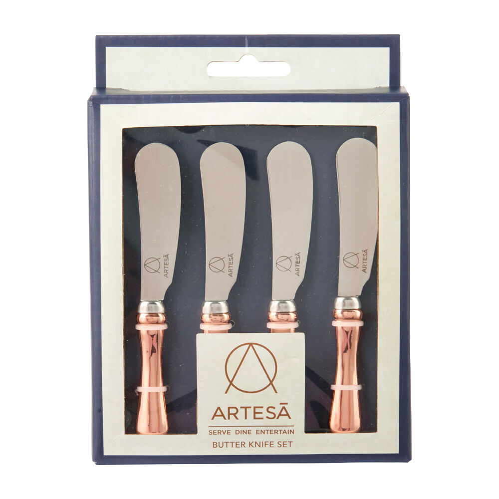 Artesa 4PK Artesa Stainless Steel Butter/Soft Cheese Knife Set Rose Gold Handle (2 Pack) — image 5