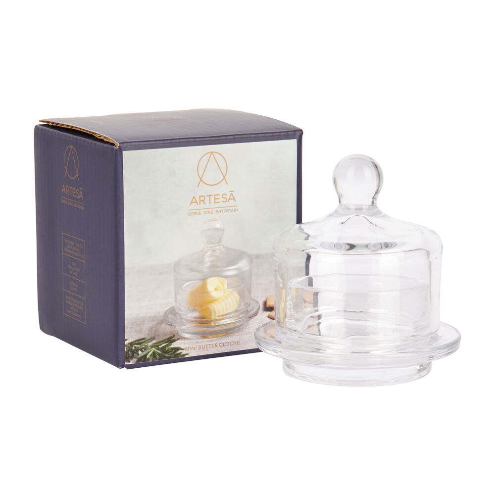 Artesa Mini Glass Serving Cloche for Butter Spreads Soft Cheese 9x9.5cm (2 Pack) — image 5