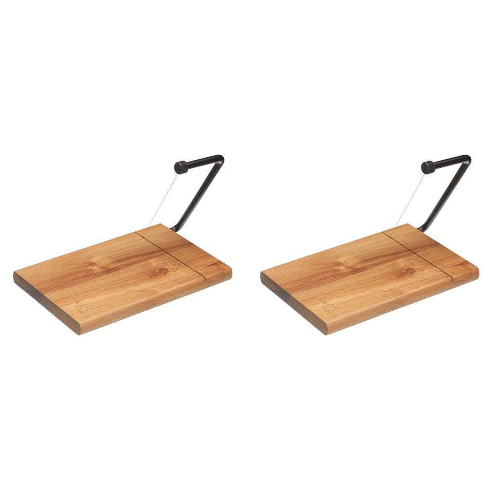 Artesa Traditional Wire Cheese Slicer/Wooden Board Dinner Party/Entertaining (2 Pack)
