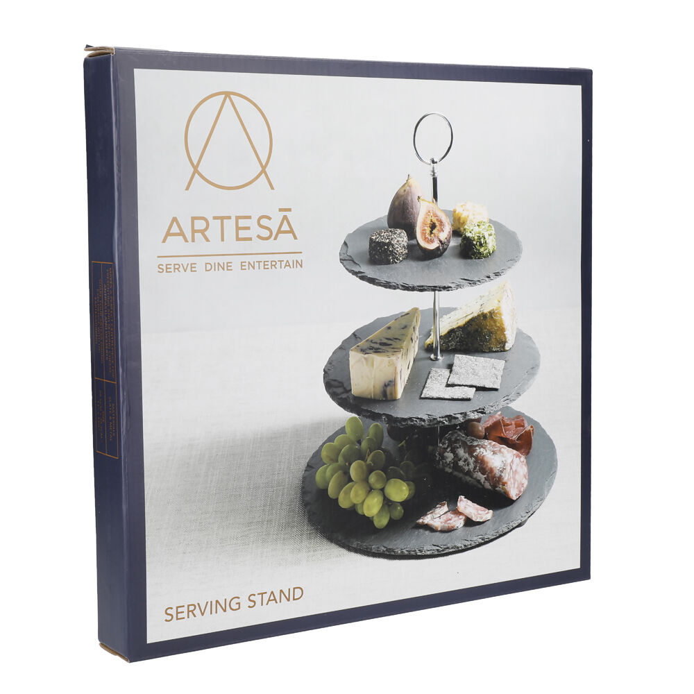 Artesa 34.5x28.5cm Appetiser Rustic Slate 3 Tier Serving Stand Appetisers — image 2