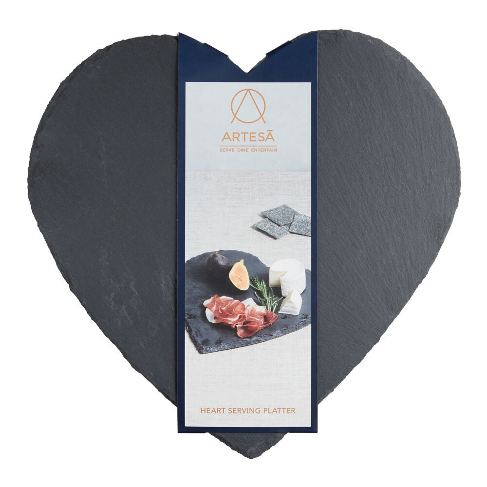 Artesa Rustic Slate Heart Shaped Serving Platter/Tray Charcuterie/Entree (2 Pack) — image 3