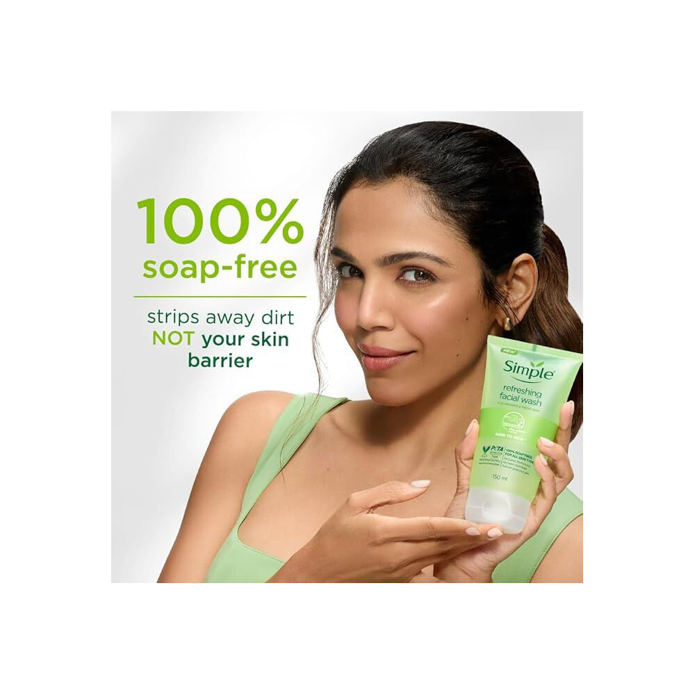 Simple Refreshing Facial Wash For All Skin Types Unscented 150ml (6 Pack) — image 3