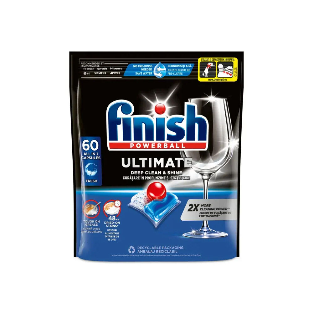 Finish Powerball Ultimate Dishwasher Tablets Fresh Scented (60 Pieces)
