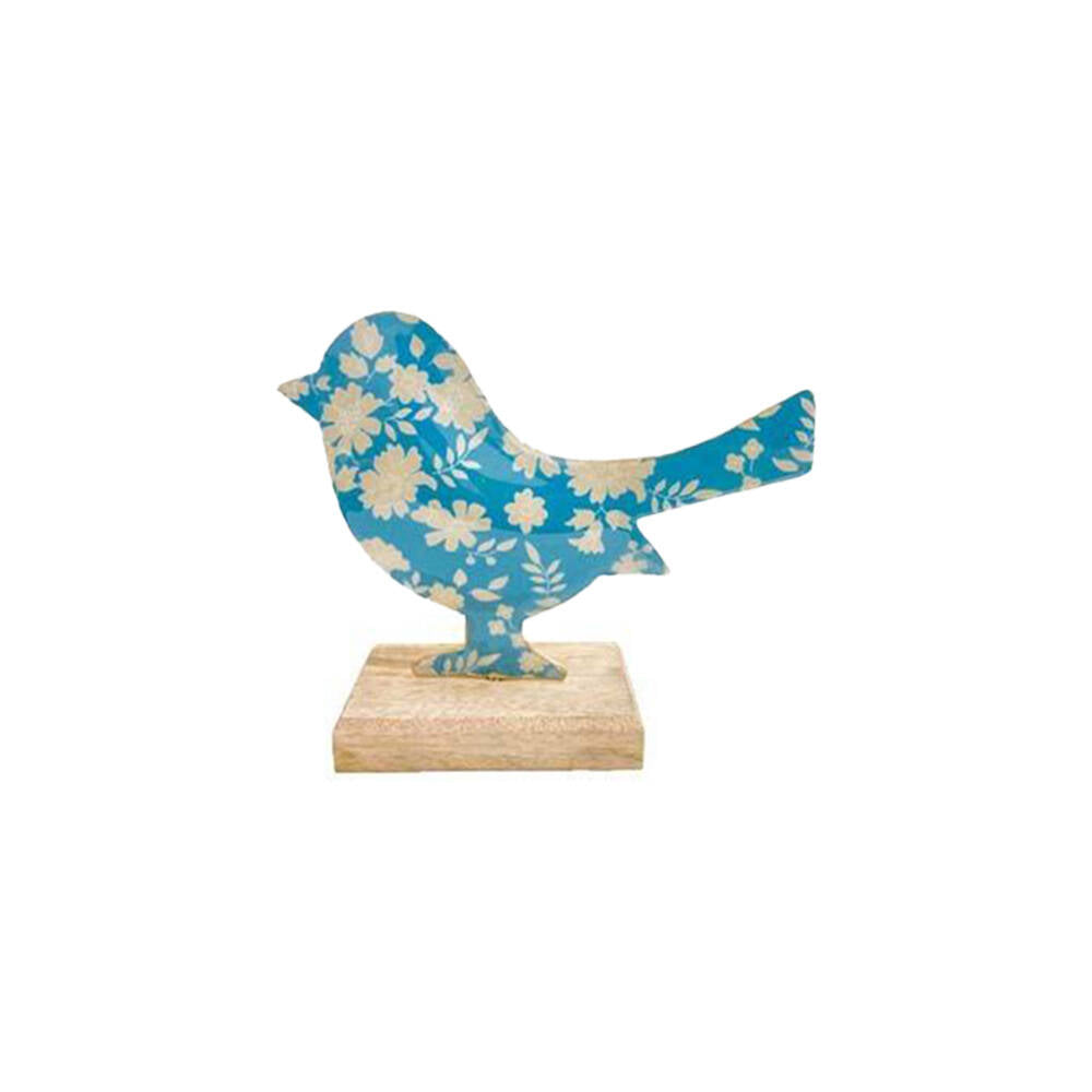 LVD Floral Bird Figurine Iron/Wood Home Tabletop Decor 15x13cm Assorted (3 Pack) — image 2