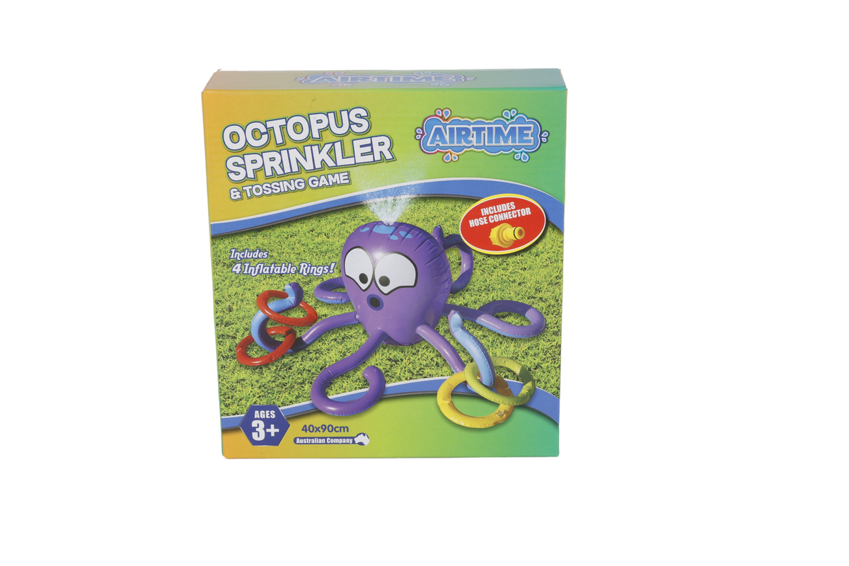 Airtime 90x40cm Octopus Sprinkler & Tossing Game Kids Outdoor Toy w/ Rings 3y+ — image 3