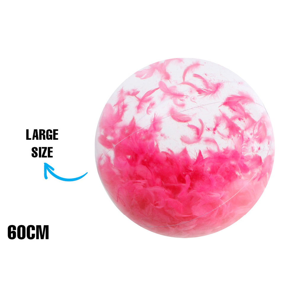 Airtime 60cm Light As a Feather Beach/Pool Ball Family Fun Outdoor Toy Pink — image 2