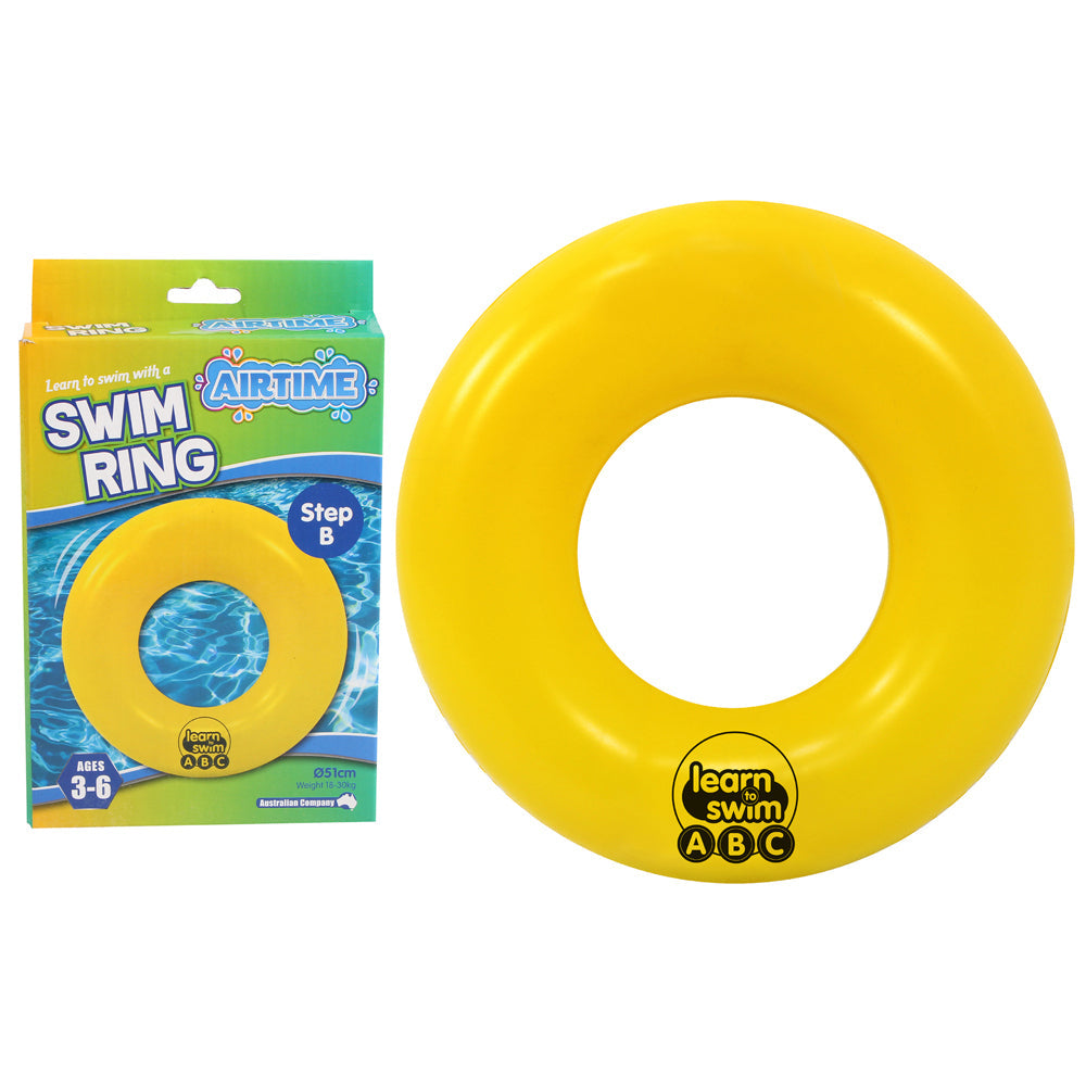 Airtime Step-B 49cm Inflatable Swim Ring Floater Pool Kids/Children 3-6y Yellow — image 2