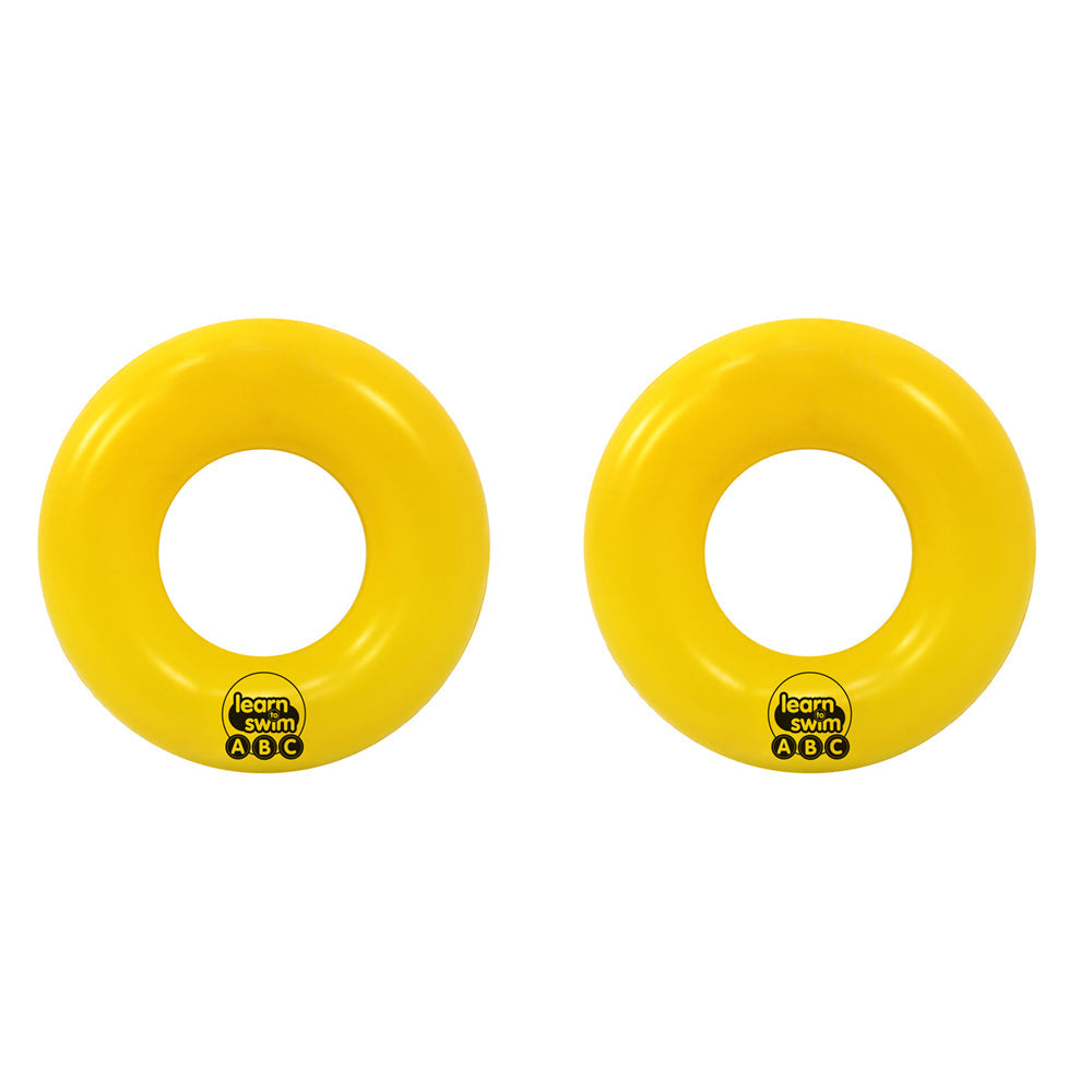 Airtime Step-B 49cm Swim Ring Floater Kids/Children 3-6y - Yellow (2 Pack)
