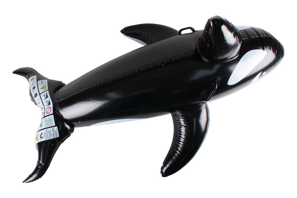 Airtime 150x35cm Inflatable Whale w/ Handles Pool/Beach Kids Floating Toy Black — image 3