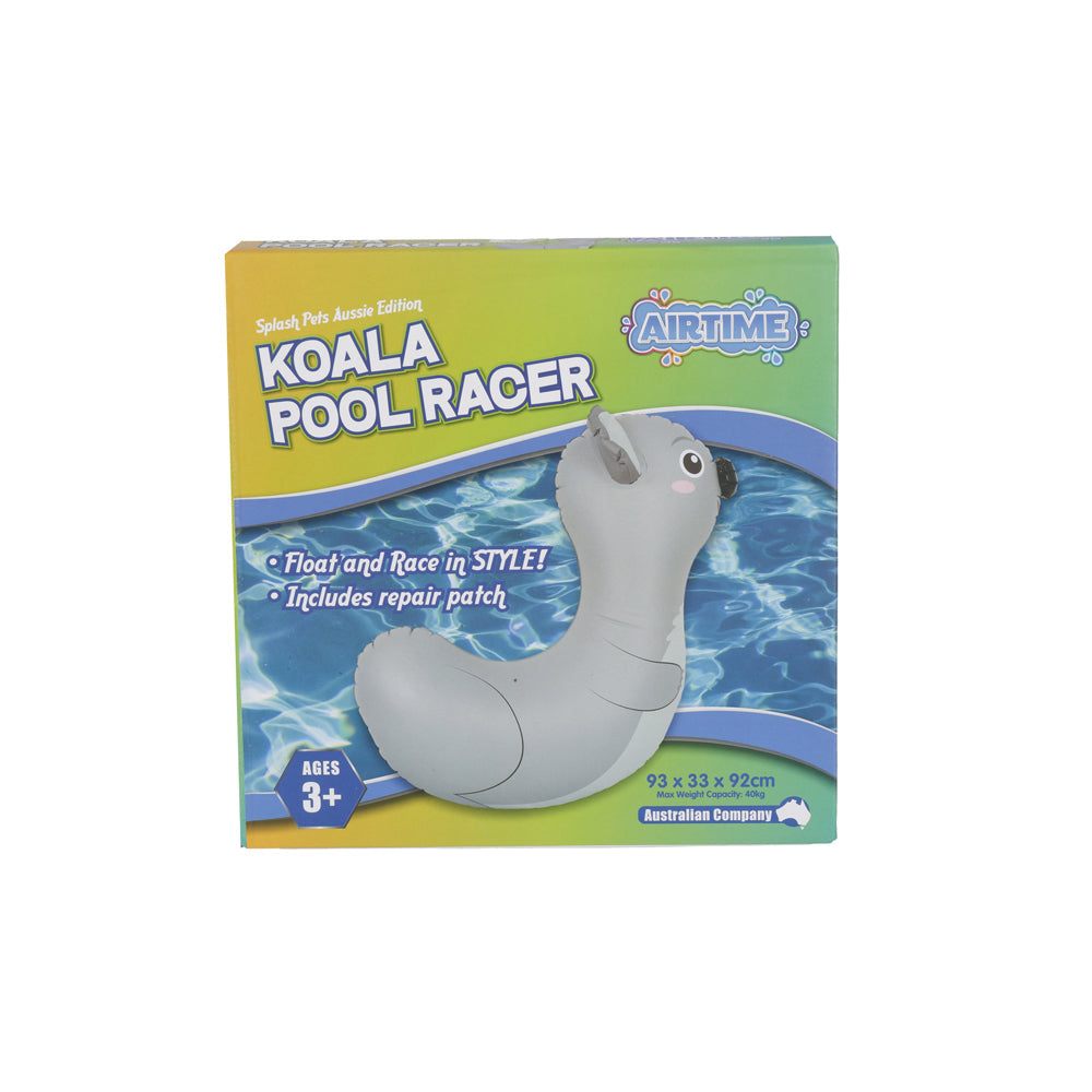 Airtime 92x85cm Koala Pool/Beach Racer Floater w/ Repair Patch Kids 3y+ Grey (2 Pack) — image 3