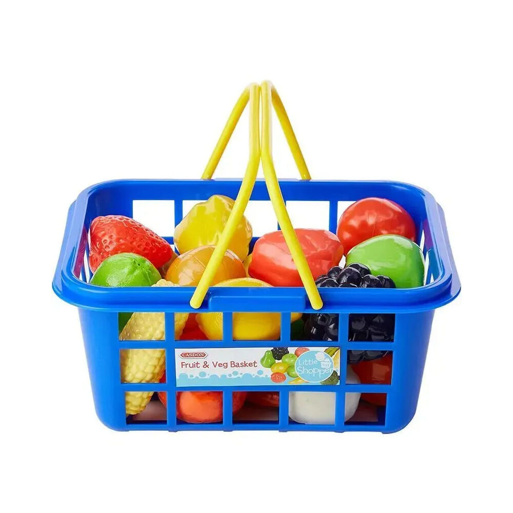 Casdon Kids 3y+ Fruit & Vegetable Pretend Grocery Shopping Basket Toy