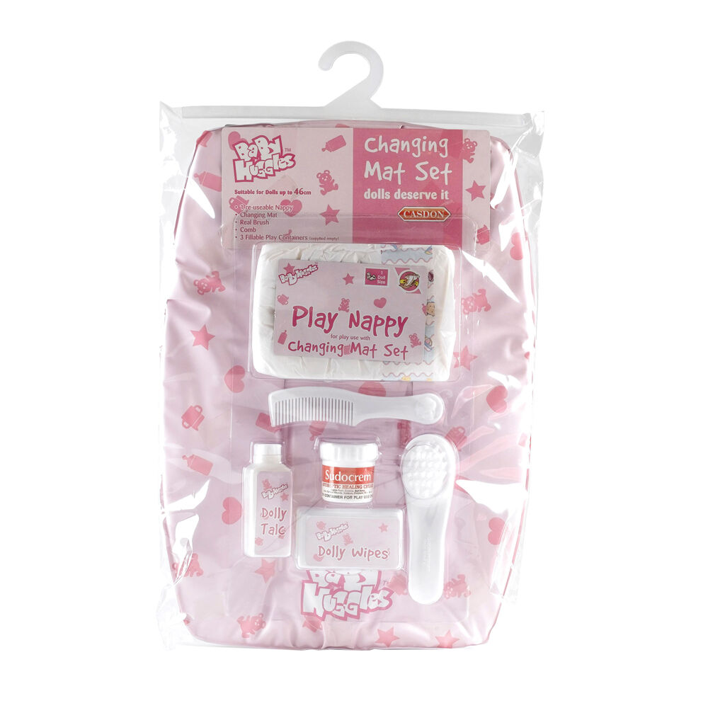 Casdon Kids 3y+ Pink Role-play Doll Care Toy Play Nappy Changing Mat Playset