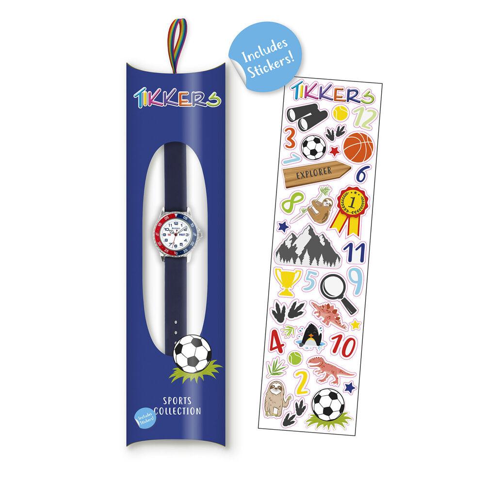 Tikkers Time Teacher Dial Watch with Blue and Red Silicone Straps - Red — image 4