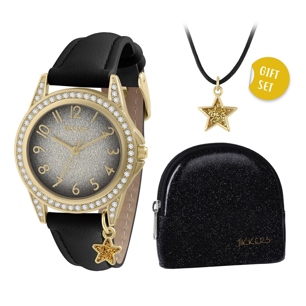 Tikkers Black Star Necklace with Straps, Watch & Purse Gift Set - Black — image 2