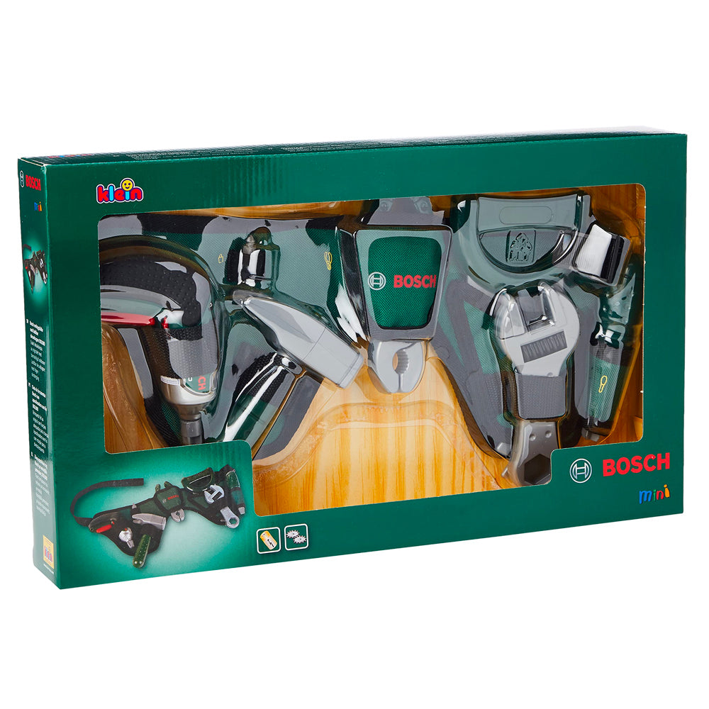 Bosch Tool Belt Set Drill/Saw/Hammer/Screw Driver Kids/Children Play Toy 3+ (8 Pieces)