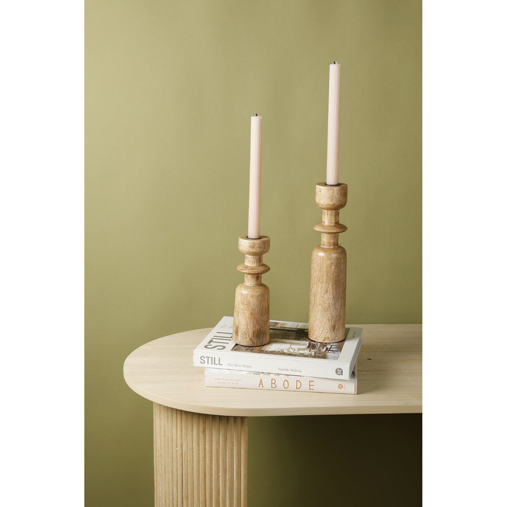Maine & Crawford Andi 20cm Wooden Taper Candle Holder Tabletop/Desk Home Decor