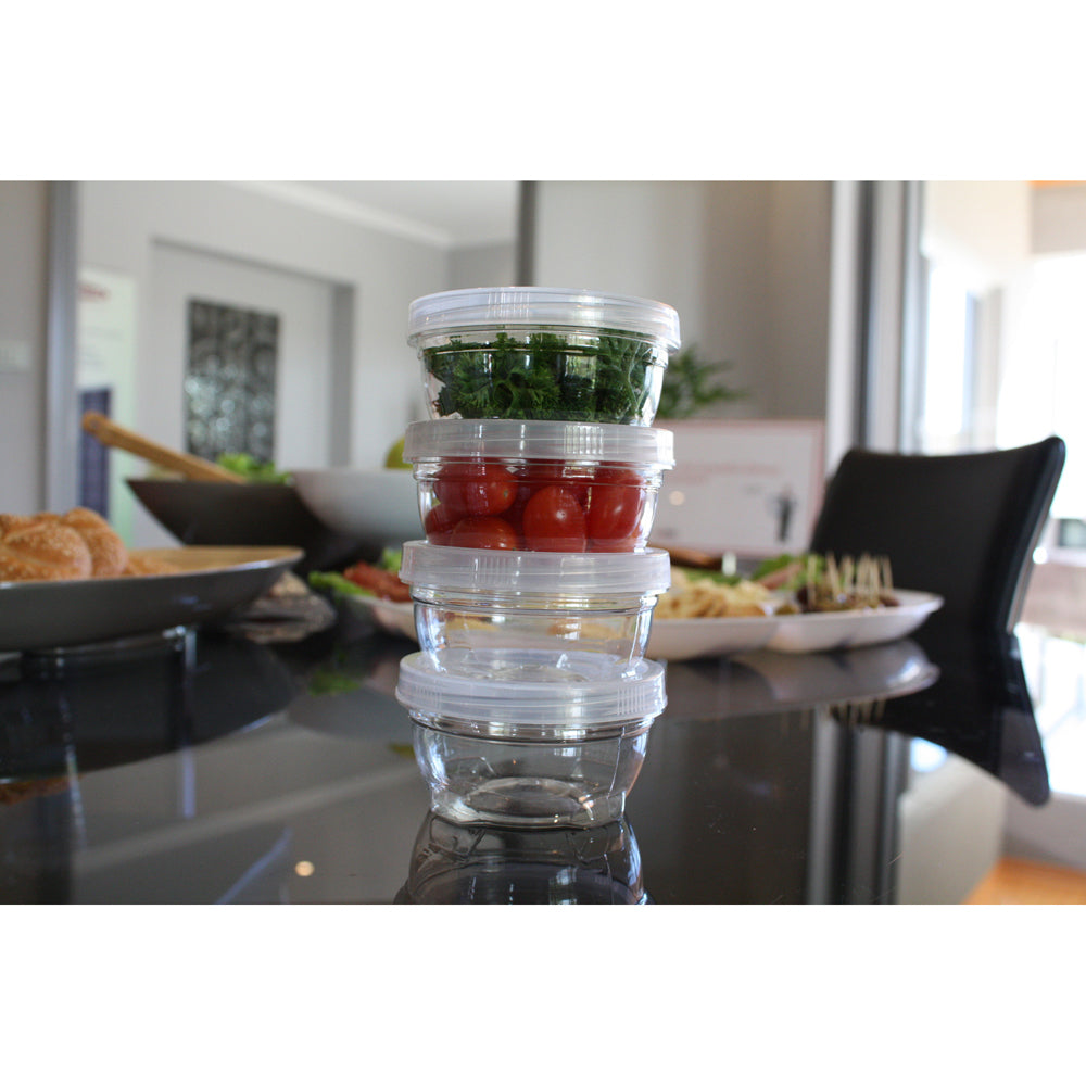 Urban Kitchen 180ml Plastic Containers Twist Stackable Food Storage Clear (4 Pieces) — image 2