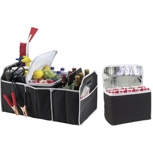 Collapsible Car Boot Organiser w Cooler Bag/Folding Pocket Thermal Trunk Storage