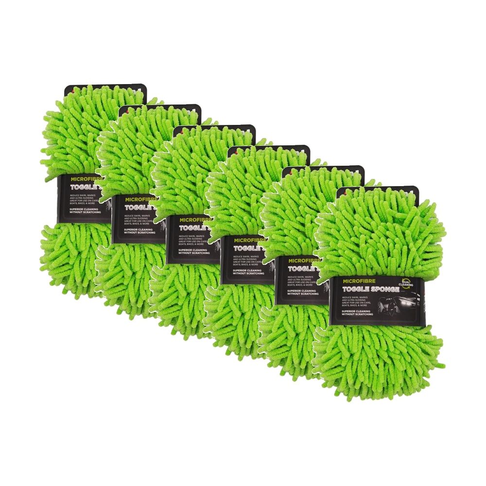 Autoshift Microfibre Toggle Sponge Double Sided Car Clean Accessory 23x13cm (6 Pack)