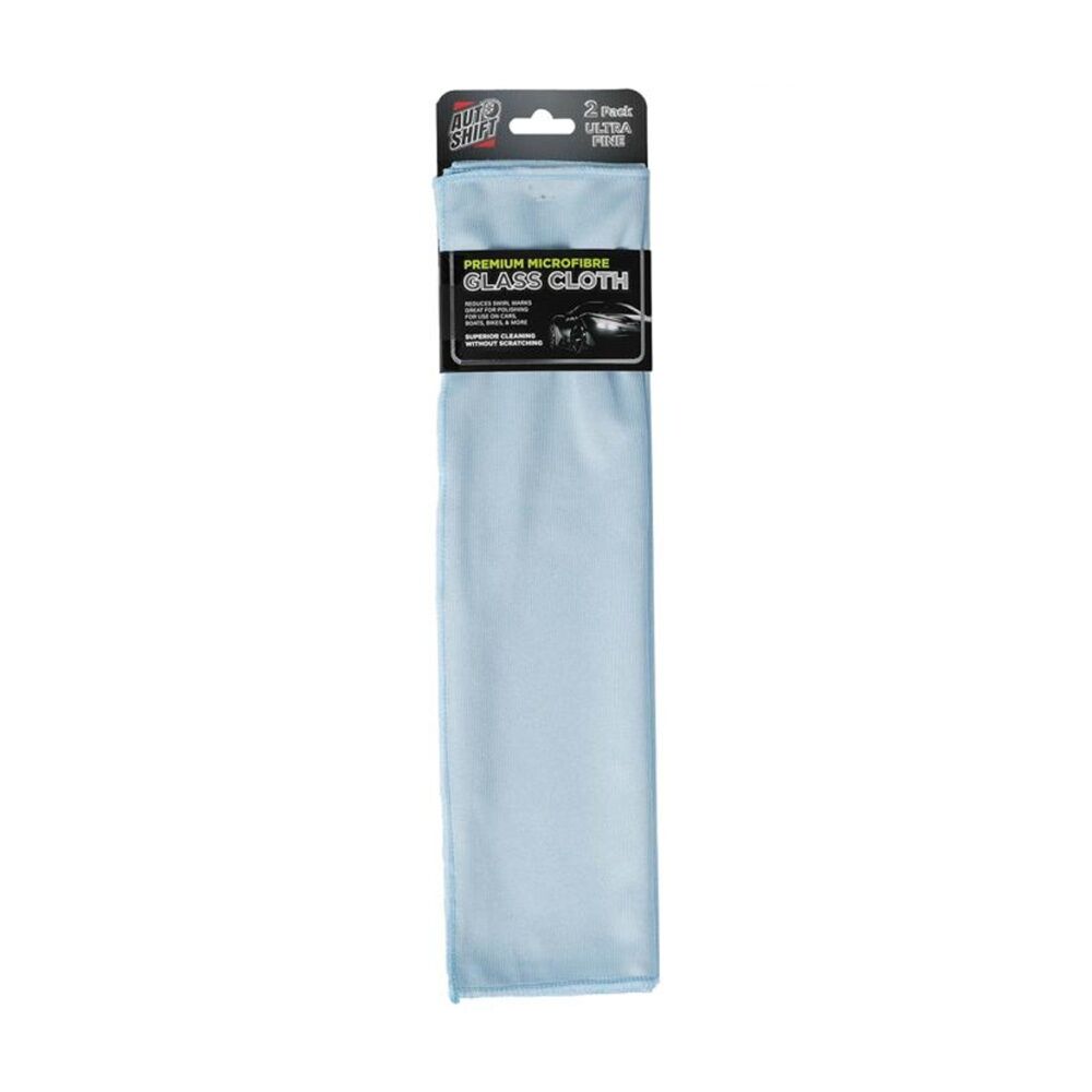 Autoshift Premium Microfibre Glass Cloth Car Cleaning Accessory 40x40cm (2 Pack)