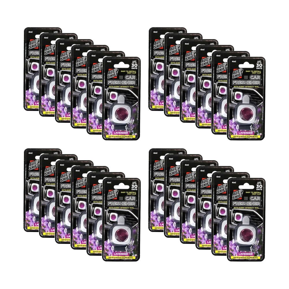 Autoshift Car Air Freshener w/Vent Clip 30 Days 4ml Various Scents Assorted (24 Pack)