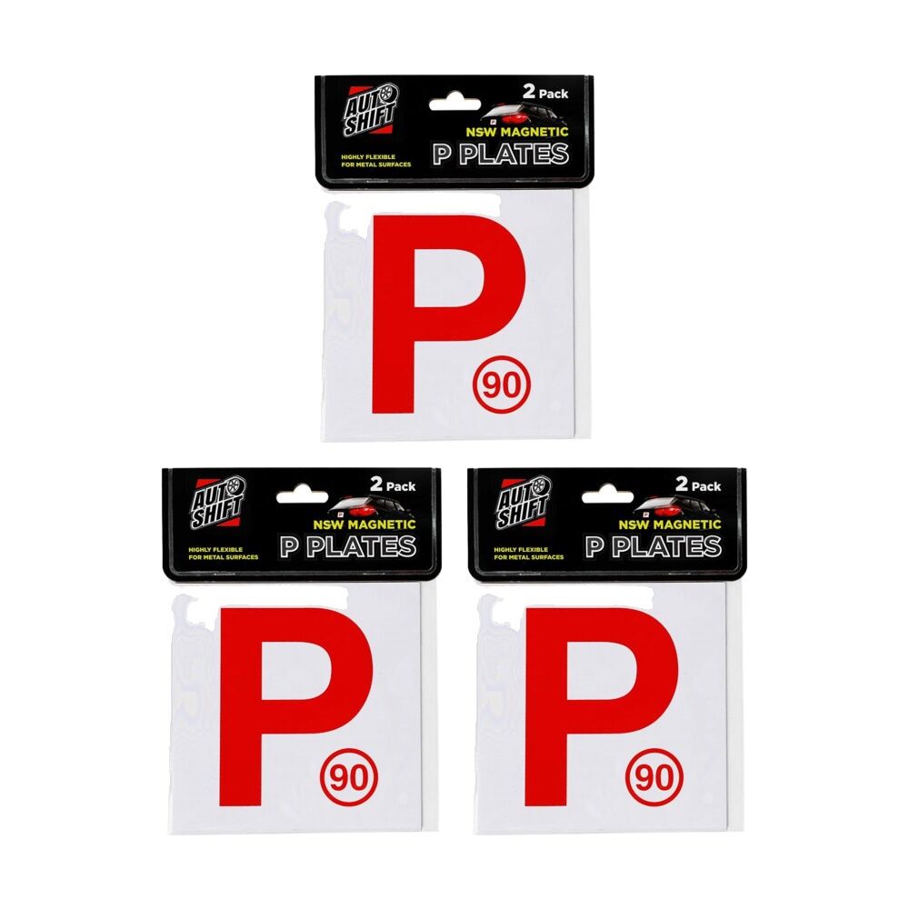 Autoshift 2PK AutoShift NSW Only Magnetic Red Probationary Licence Plate/Signs 15cm (3 Pack)
