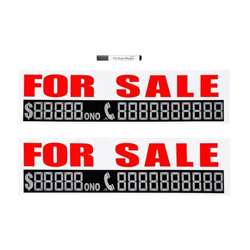 Autoshift Car/Vehicle Label/Sign For Sale Sign w/Dry Erase Marker 58x15cm (6 Pack) — image 3