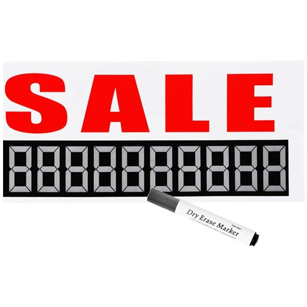 Autoshift Car/Vehicle Label/Sign For Sale Sign w/Dry Erase Marker 58x15cm (6 Pack) — image 5