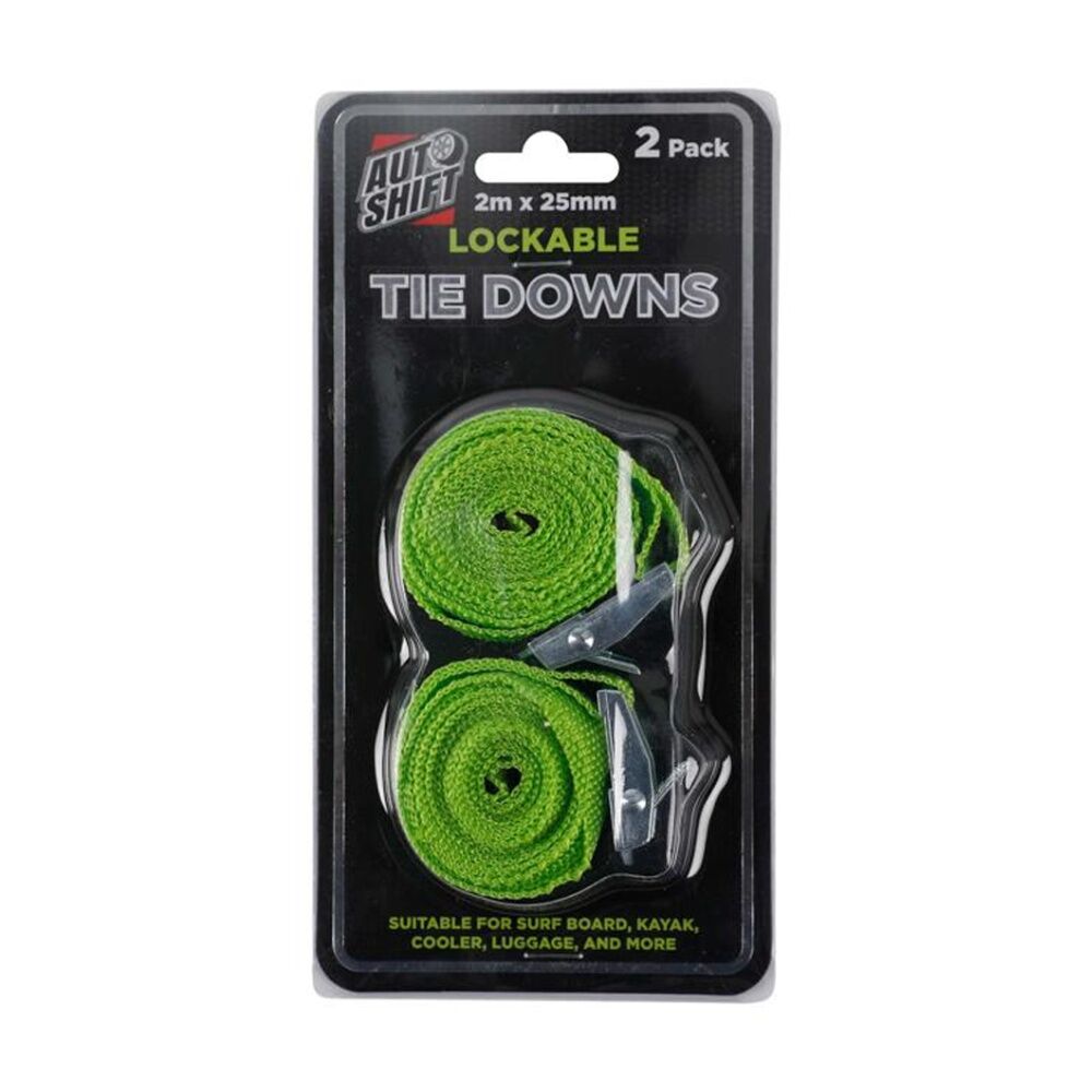 Autoshift 2PK AutoShift Lockable Tie Downs for Large Cargo Auto Accessory 2m Green (8 Pack) — image 2