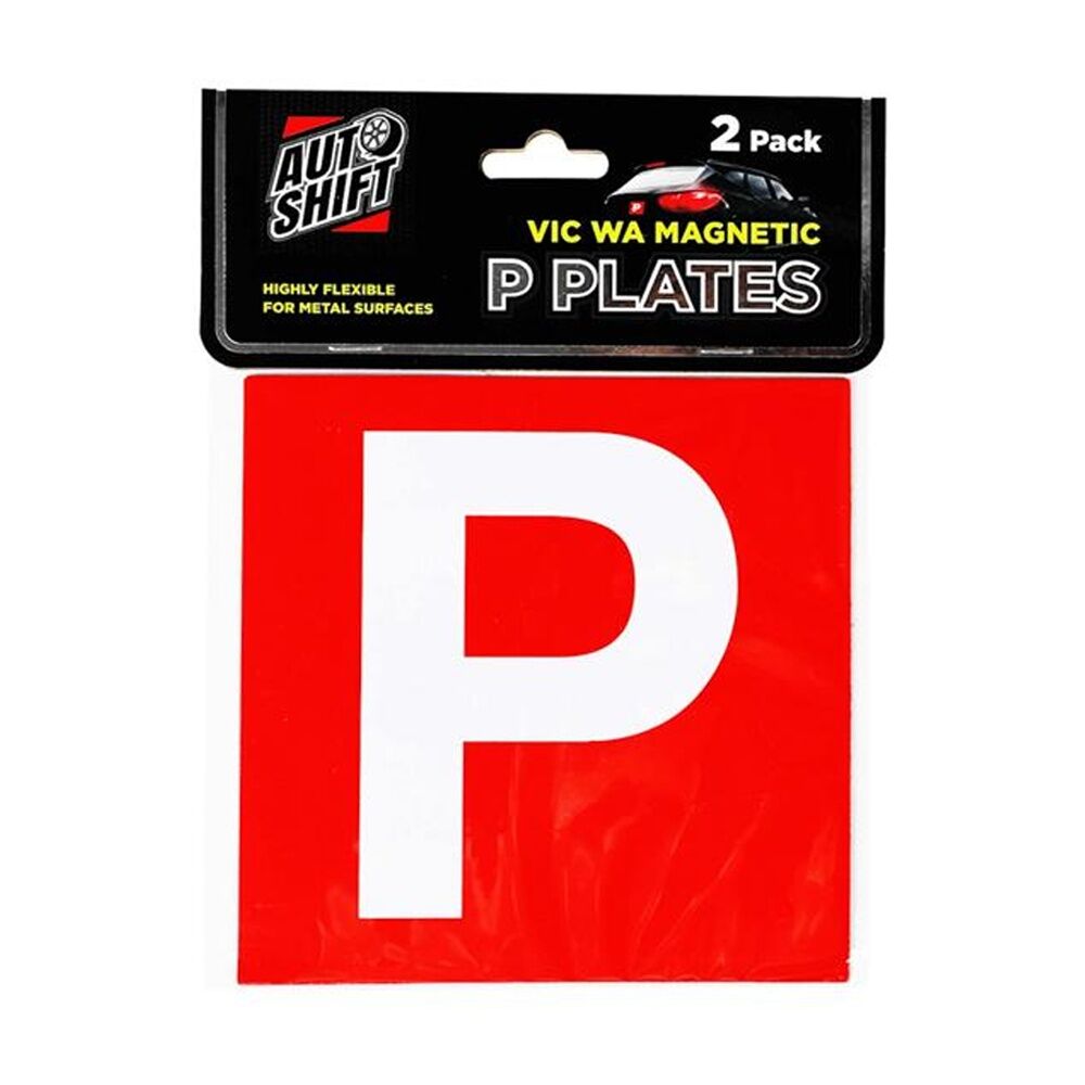 Autoshift Vic/wa Magnetic Red Probationary Licence Plate/Signs 15cm (2 Pack)