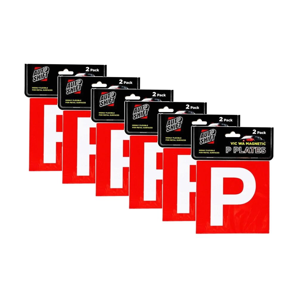 Autoshift 2PK AutoShift Vic/wa Magnetic Red Probationary Licence Plate/Signs 15cm (6 Pack)